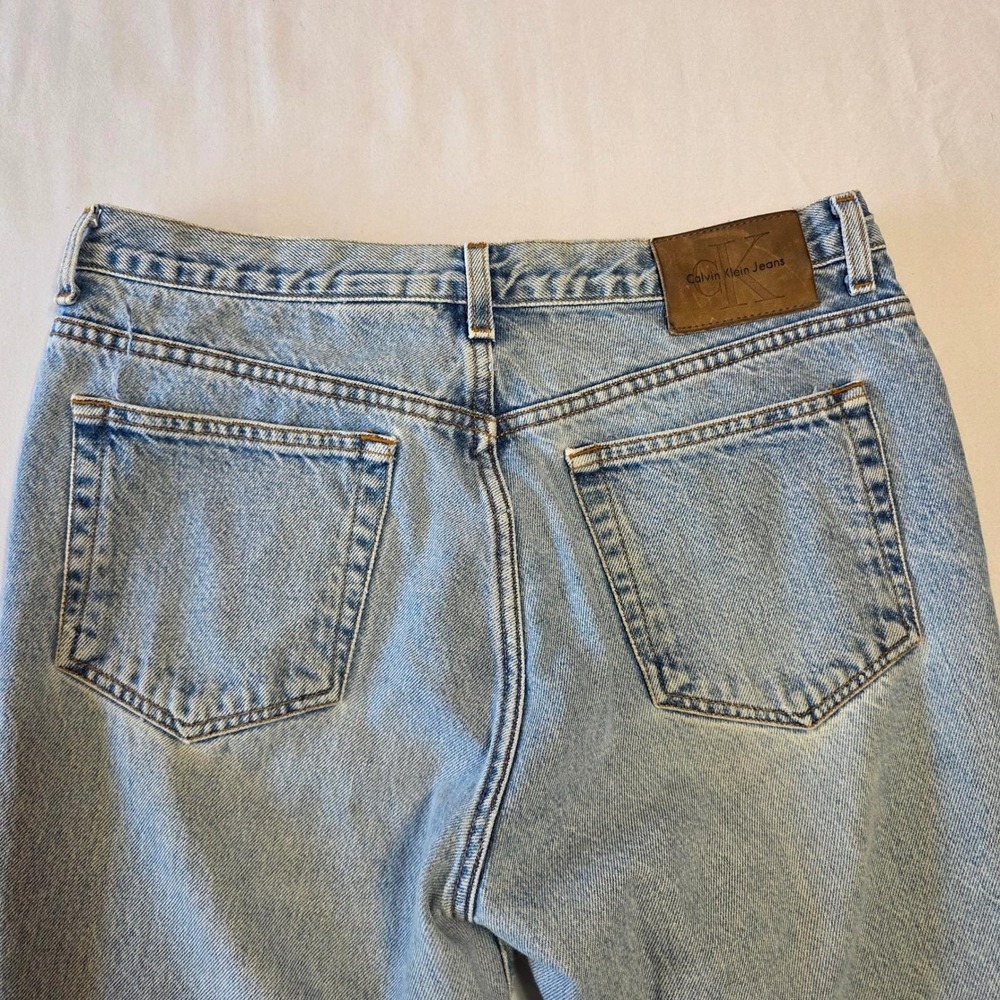 Calvin‎ Klein Vintage Bootleg Jeans Light Stone Wash High Rise Size 13 Y2K